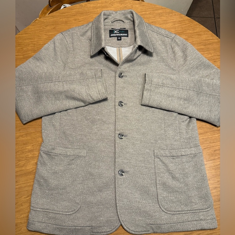 Johnston & Murphy Men's Light Gray Shirt Jacket